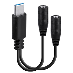 Переходник Jack 2*3.5 >--> Type-C