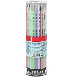 Карандаш чернографитный с ластиком ErichKrause Pastel, HB, круглый в тубусе, МИКС