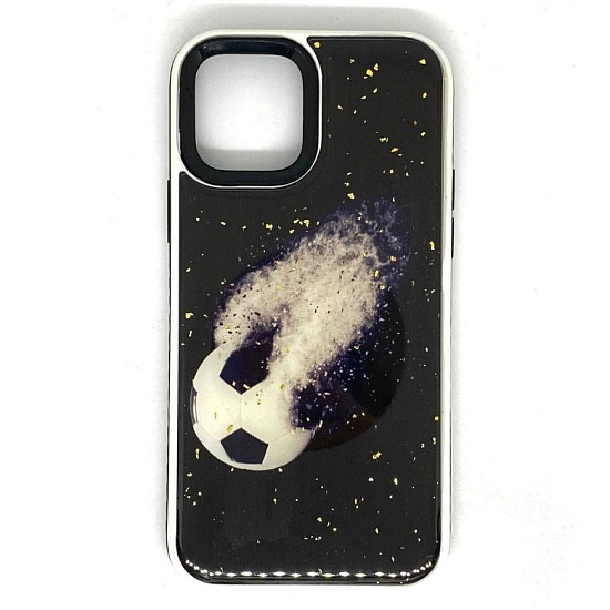 Задняя накладка NONAME для Apple iPhone 12 под стекло с рисунком с черно-белой рамкой (микс)