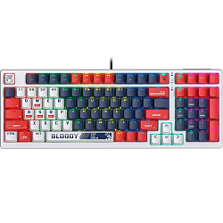 Клавиатура A4TECH Bloody S98 синий/белый, механическая (SPORTS NAVY)