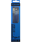 Кабель USB <--> Type-C  1.0м JETACCESS JA-DC35 серый, L-shape,QC,2A)