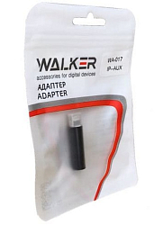 Переходник Jack 3.5 >--> Lightning WALKER WA-017 черный