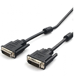 Кабель DVI-D <--> DVI-D  1.8м Cablexpert CC-DVIL-BK-6 черный, экран, феррит.кольца, пакет