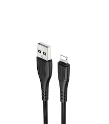 Кабель USB <--> Lightning  1.0м BOROFONE BX37, Wieldy чёрный