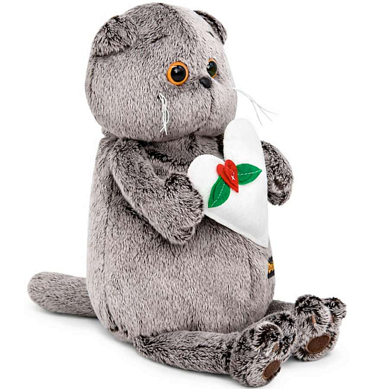 Мягкая игрушка Кот Басик с весенним сердцем 22 см (Ks22-306)