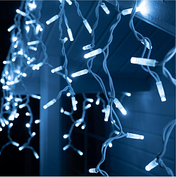 Гирлянда «Бахрома» 3×0.6 м, IP65, УМС, белая нить каучук, 108 LED, свечение белое, 220 В 5204442