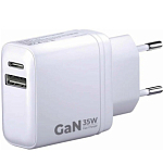 Сетевое ЗУ 1USB/1Type-C 3A BORASCO 52388, белое, 35W