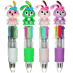 Ручка шариковая-прикол "Зайка" 4-цветная-МИНИ, МИКС 7331821