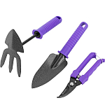 Набор садового инструмента с секатором, пластиковые рукоятки, 3 предмета, STANDARD// Palisad 629048