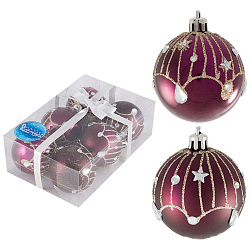 Набор шаров "Блеск" (6шт) цвет сиреневый арт.007483