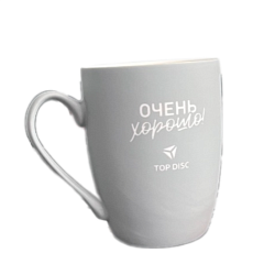 Кружка керамическая TOP DISC "софт тач" с гравировкой (серая)