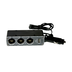 Разветвитель прикуривателя OLMIO СС-004 (3 входа+1USB, 1A) (038888)