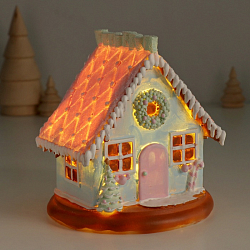 Сувенир "Пряничный домик с ёлочкой" зефирный 12,5х12,5х12,5 см
