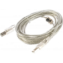 Кабель USB для принтера AM-BM  3.0м CABLEXPERT Pro CCF-USB2-AMBM-TR-10, AM/BM, прозрачный, медь, двойн.экран, фер.кольцо