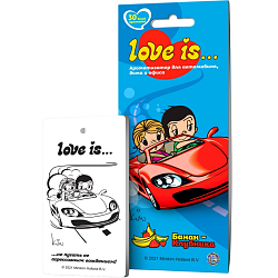Ароматизатор AROMA Riche LOVE IS БАНАН-КЛУБНИКА картонный