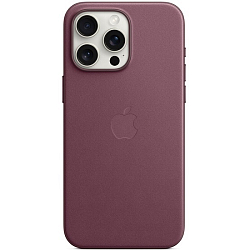 Силиконовый чехол Fine Woven Case для iPhone 15 Pro Max Mulberry (MagSafe + анимация NFC Clear) c LOGO