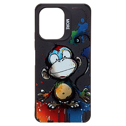 Задняя накладка SC335 для Xiaomi Redmi 13C 4G/Poco C65  (обезьяна) (black) (233049)