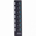 USB-хаб 3.0 SMARTBUY СуперЭконом SBHA-7307-B, черный, с выключателями, 7 портов