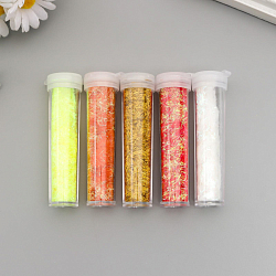 Глиттер в банке с дозатором "Стружка" набор 5 шт 1б=9-10 гр 7,5х10х2 см   5377463