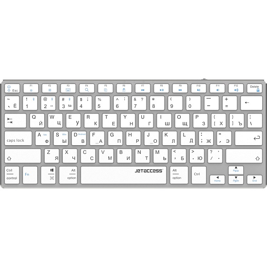 Клавиатура БП JETACCESS SLIM LINE K2 BT серебристый