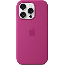 Силиконовый чехол SILICONE CASE MagSafe для iPhone 16 Pro Funhsia (+ анимация NFC Clear) c LOGO