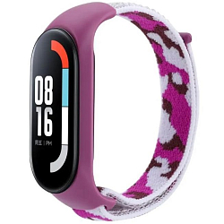 Нейлоновый ремешок AKSBERRY для Xiaomi Mi Band 4/5/6/7 фиолетовый камуфляж