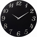 Часы настенные РУБИН "Классика", интерьерные из МДФ, d=35 см, черный (3539-001)