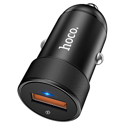 Авто ЗУ 1USB 4A HOCO Z32A, Flash power Type-C, черный, QC3.0