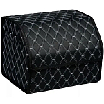 Органайзер автомобильный FOR CARS 3D 50*30*30.  черный/белая нить , экокожа, 2-й ромб