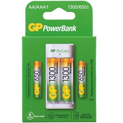 Зарядное устройство GP E211130/65-2CRB4/12 AA/AAA Ni-MH 2 слота +2AA 1300mAh/2AAA 650mAh (1/12)