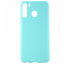 Задняя накладка ZIBELINO Soft Matte для Samsung Galaxy A21 бирюзовый