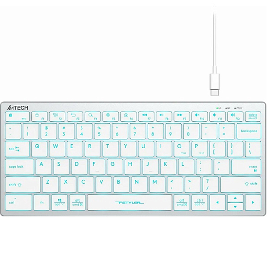 Клавиатура A4TECH Fstyler FX61, белый/синий