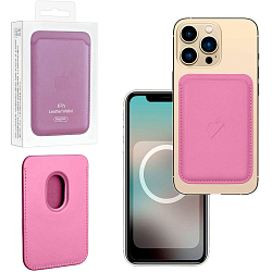 Кошелек для карт Leather Wallet Pollen Color  iPhone 12-15 Pro Max (Анимация NFC Clear) с лого