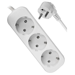 Сетевой удлинитель 10.0м DEFENDER R330 белый, 3 гнезда, 16А/3500Вт, с заземлением, ПВС 3х1,0мм