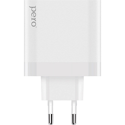 Сетевое ЗУ 1USB/2Type-C PERO TC14 белый, QC3.0, PD, 48W