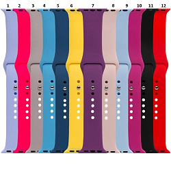 Силиконовый ремешок для Apple Watch 38mm Silicone (МИКС)