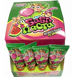Жевательная резинка "Бабл паста" со вкусом арбуза, 20 г, КАНДИ КЛАБ, ш/к 23568