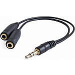 Разветвитель Jack 3.5 <--< 2*Jack 3.5 AUX N-101 черный