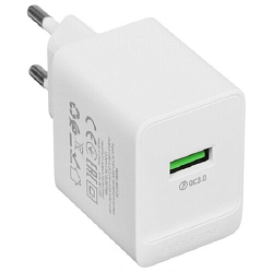 Сетевое ЗУ 1USB BOROFONE BAS12A, Erudite, белый, 18Вт