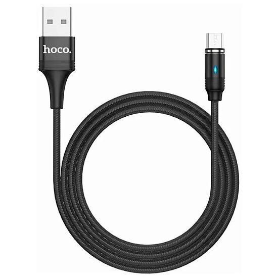 Кабель USB <--> microUSB  1.2м HOCO U76 чёрный магнитный