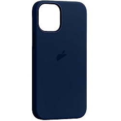 Силиконовый чехол SILICONE CASE для iPhone 12/12 Pro Deep Navy (MagSafe + анимация NFC) c LOGO