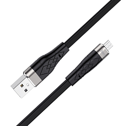 Кабель USB <--> microUSB  1.0м HOCO X53 плоский, чёрный