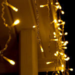 Гирлянда «Бахрома» 3×0.9 м, IP44, УМС, прозрачная нить, 232 LED, свечение тёплое белое, 220 В