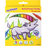 Фломастеры ЮНЛАНДИЯ 12 цветов, "ЭКЗОТИКА", вентилируемый колпачок, картон, 151421