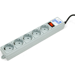 Сетевой фильтр  3.0м POWERCUBE SPG-B-10, 5 розеток, серый (коробка)