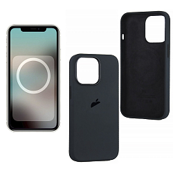Силиконовый чехол SILICONE CASE для iPhone 13 Pro Max Midnight (MagSafe + анимация NFC) с LOGO
