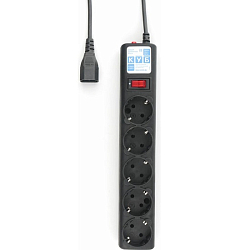 Сетевой удлинитель  1.9м POWER CUBE PC SPG5-B2,  черный графит, 5 розеток, 10А, UPS(C14)