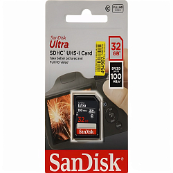 SD 32GB SanDisk Class 10 Ultra UHS-I (100 Mb/s) (SDSDUNR-032G-GN3IN)
