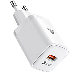 Сетевое ЗУ 1USB FaizFULL FC70 белый, QC3.0 18W