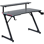 Стол игровой DEFENDER Adamant полка,подвесы,черн,МДФ,RGB